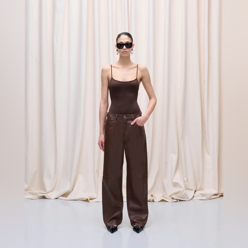 Haikure Bonnie Leather Pants Chocolate